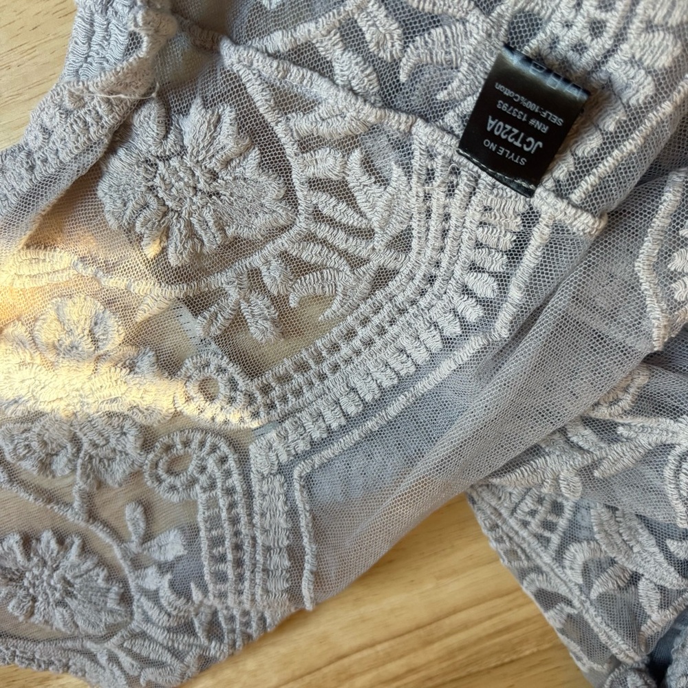 POL Sheer Dainty Lace Midi Robe Coverup - Picture 8 of 8